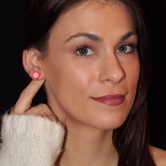 KATE SPADE • Pink Coral Gumdrop Stud Earrings - Picture 5 of 7